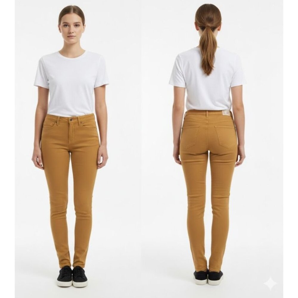 ⭐High Rise Skinny Jeans Mustard Stretch Size 2/26 Reg Women UNIVERSAL THREAD New